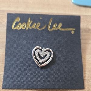 Cookie Lee Dual-Tone Heart Brooch